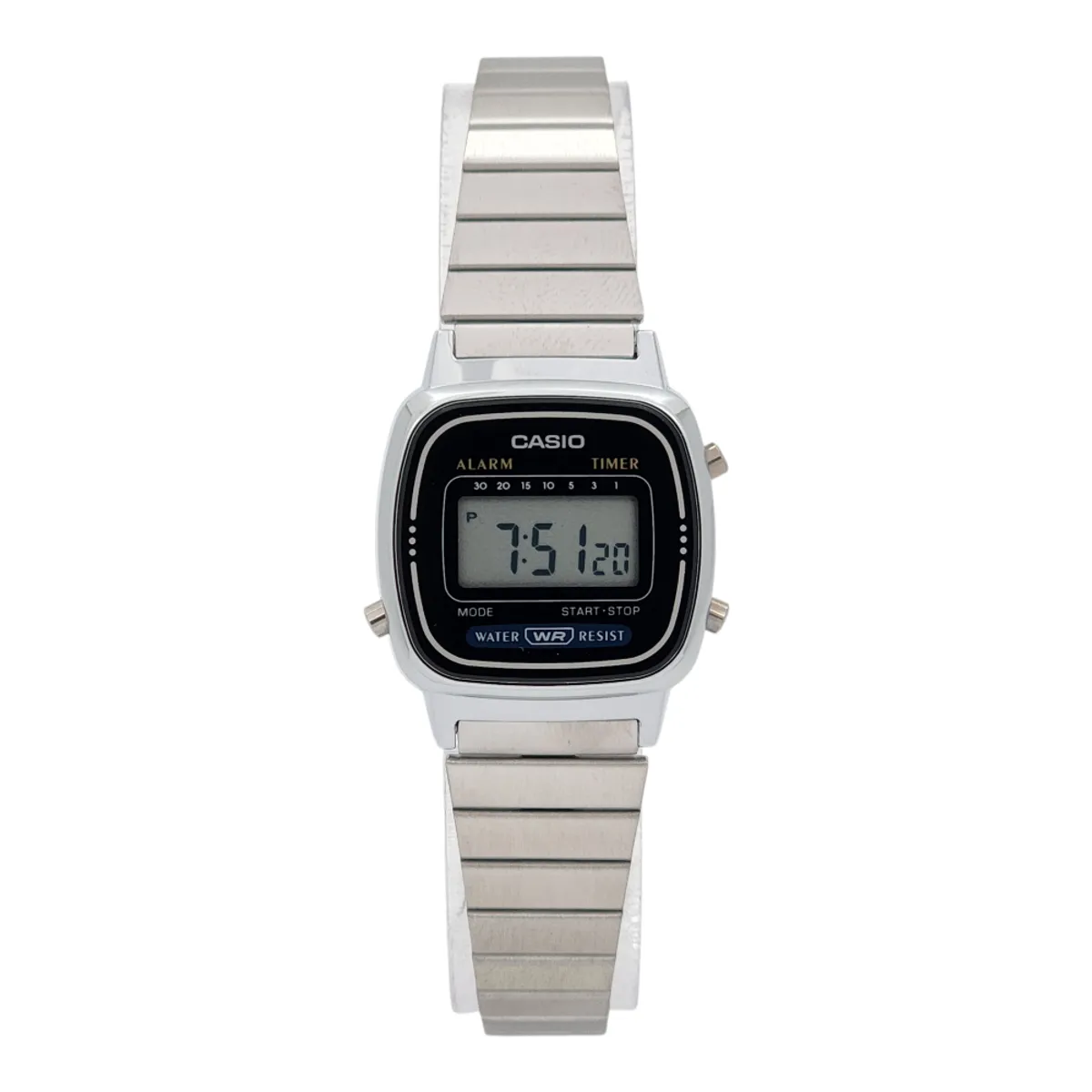 CASIO - Reloj Casio dama LA-670WA-1D acero plateado marcos negro