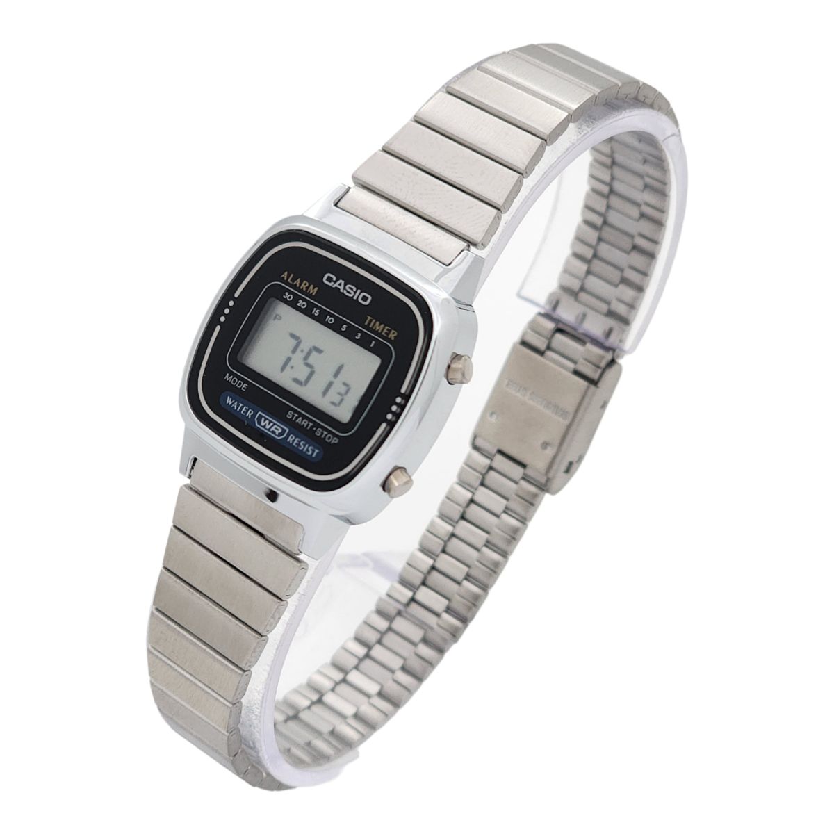CASIO - Reloj Casio dama LA-670WA-1D acero plateado marcos negro