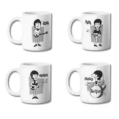 GENERICO - Set 4 Tazones The Beatles Cartoon Taza Sublimada 325ml