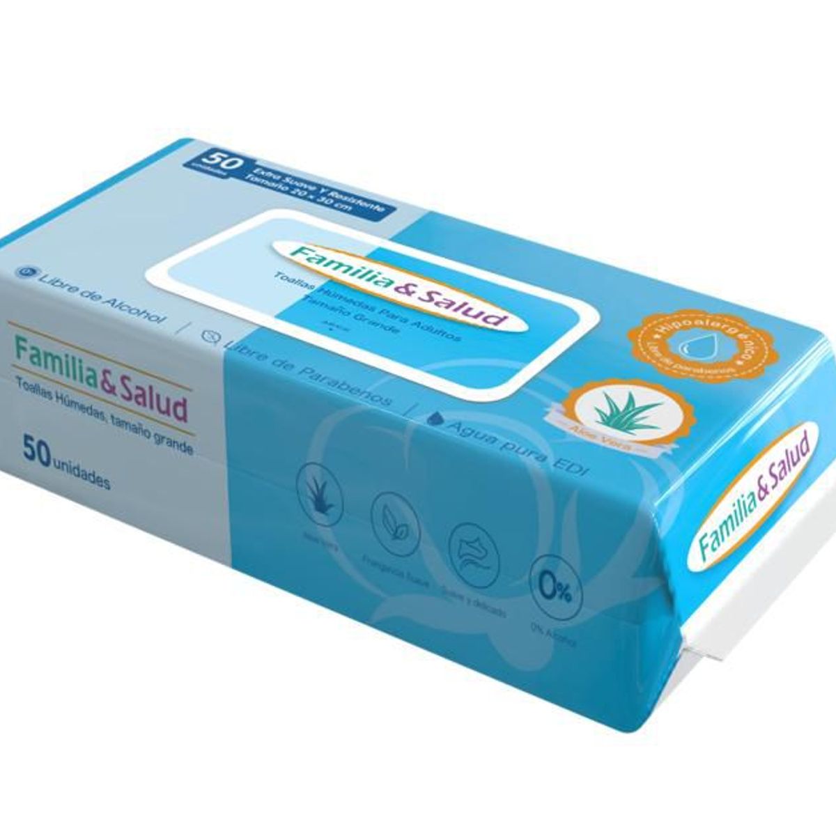 GENERICO - Toallitas Húmedas para Adultos – Caja de 10 Paquetes (50 unidades c/u)