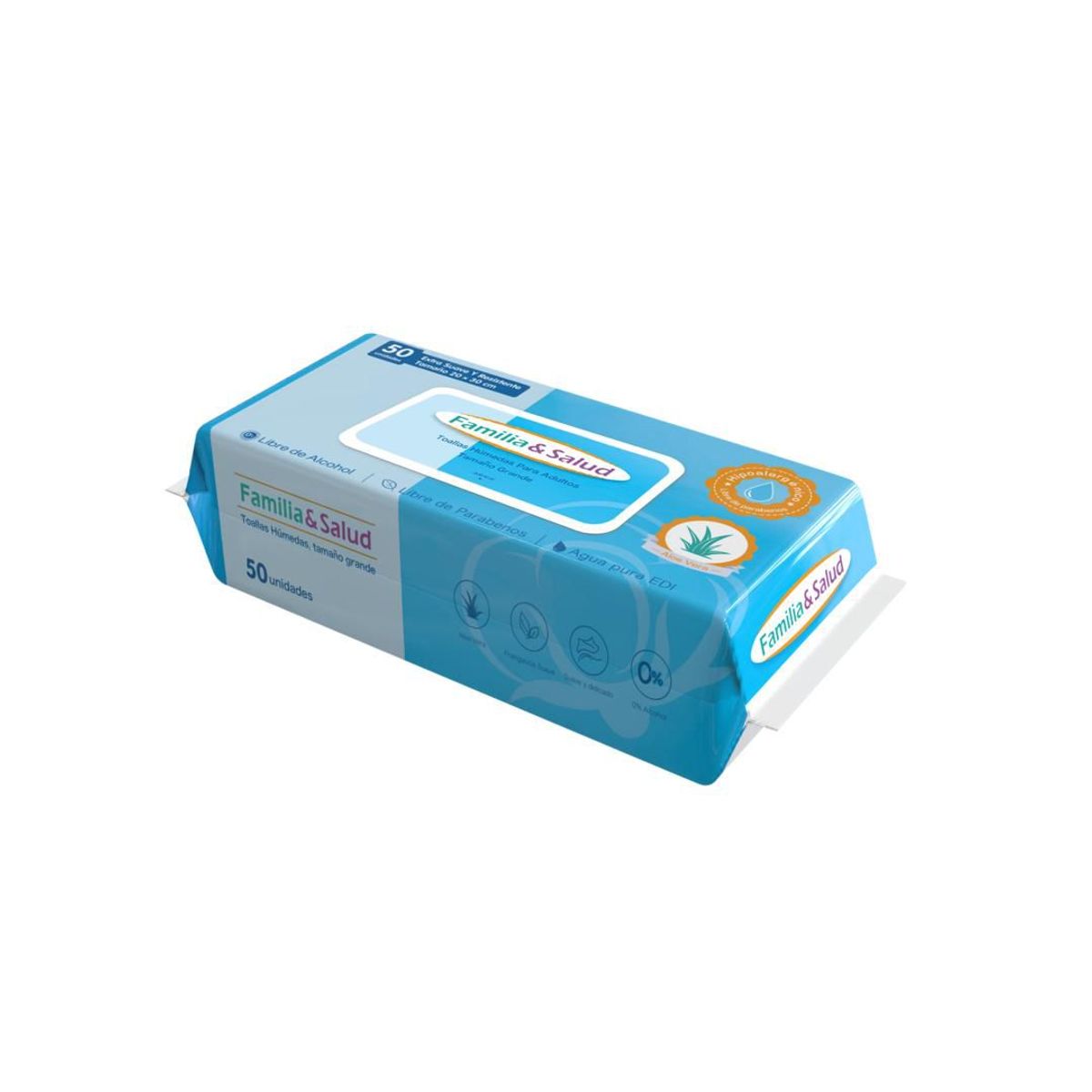 GENERICO - Toallitas Húmedas para Adultos – Caja de 10 Paquetes (50 unidades c/u)