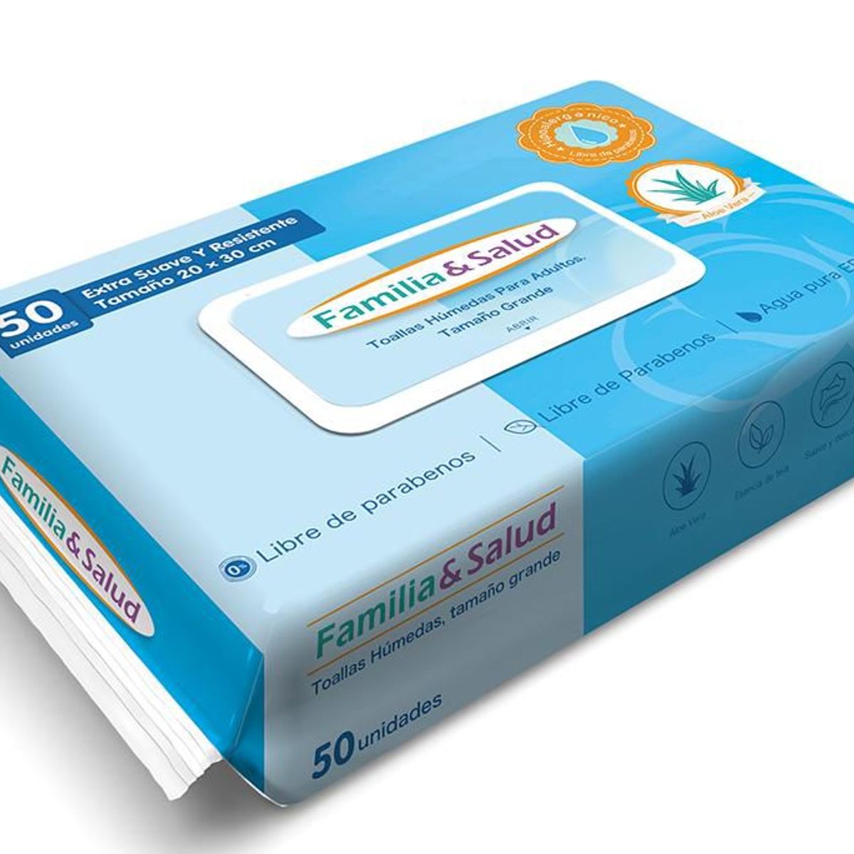 GENERICO - Toallitas Húmedas para Adultos – Caja de 10 Paquetes (50 unidades c/u)