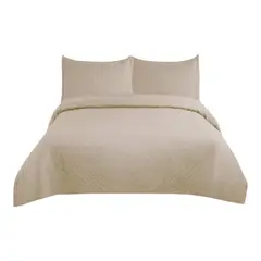 GENERICO - Cubrecama Quilt De Verano 1.5 Plazas Color Beige