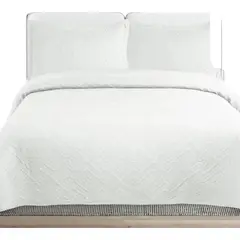 GENERICO - Cubrecama Quilt De Verano 1.5 Plazas Color Blanco