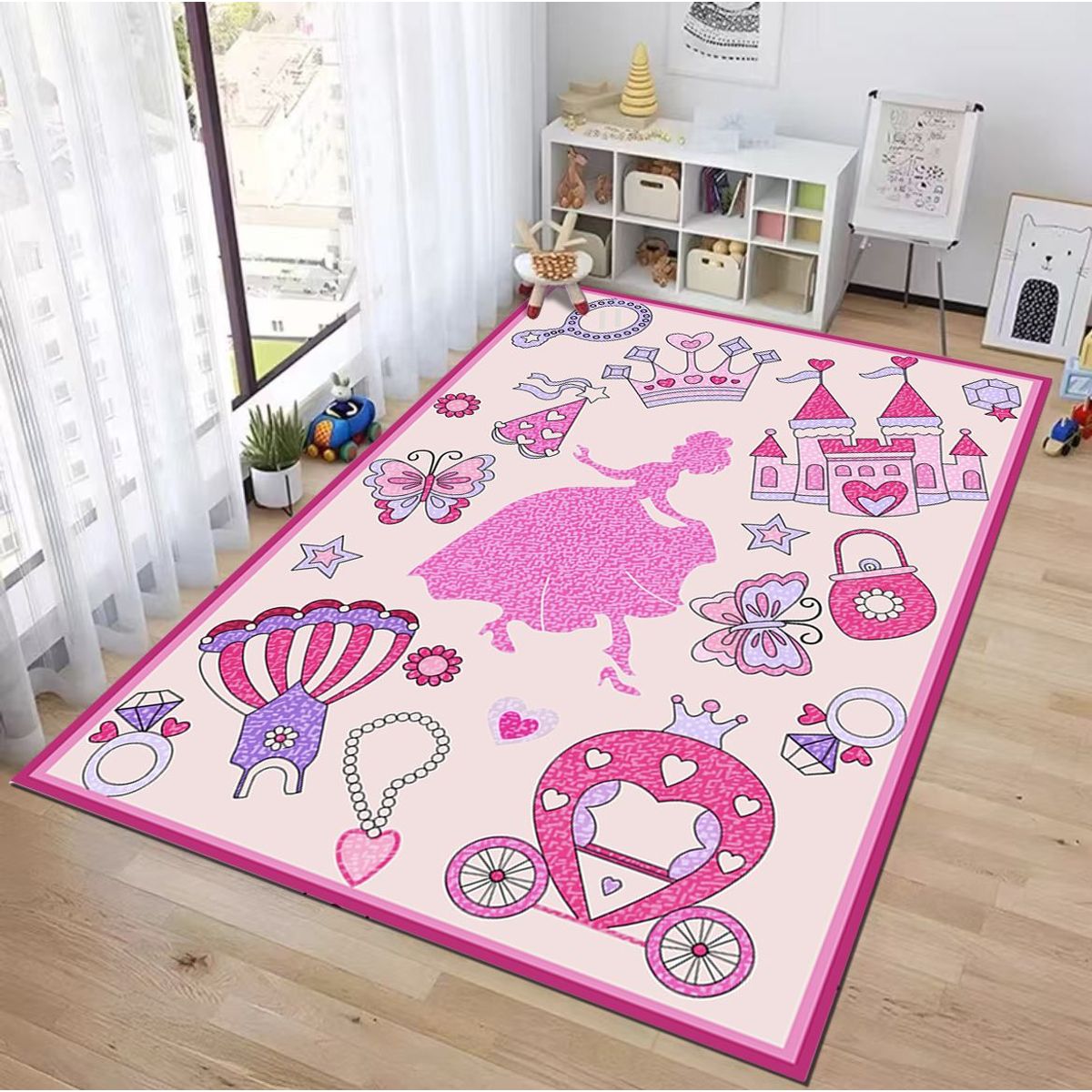 GENERICO - ALFOMBRA DE NIÑA CON DISEÑO PRINCESA 120X160 INFANTIL WYM