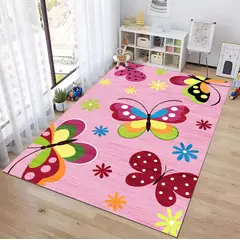 GENERICO - ALFOMBRA DE NIÑA CON DISEÑO MARIPOSAS 120X160 INFANTIL WYM