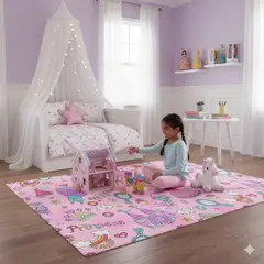 GENERICO - ALFOMBRA DE NIÑA CON DISEÑO PRINCESA 120X160 INFANTIL WYM