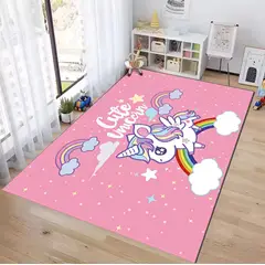 GENERICO - ALFOMBRA DE NIÑA CON DISEÑO CUTE UNICORNIO 120X160 INFANTIL WYM