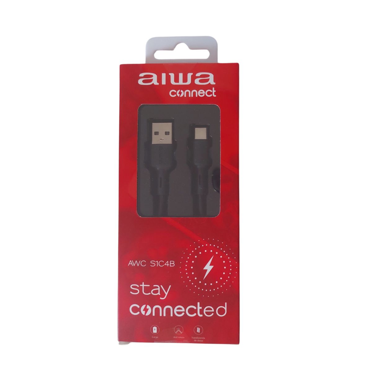 AIWA - Cable AIWA USB-A a USB-C 1.2 m Negro