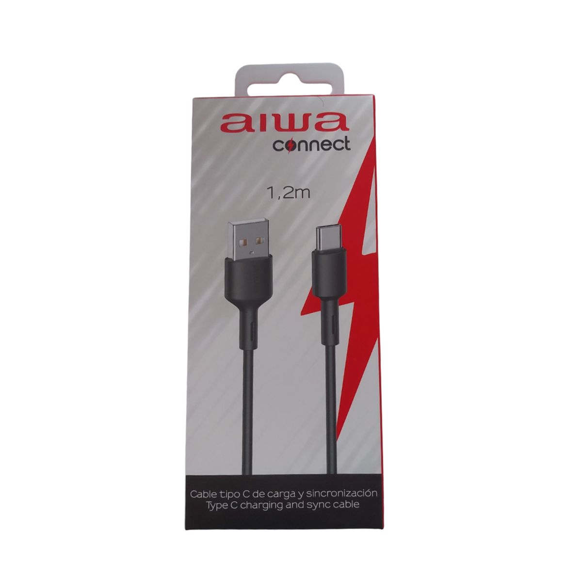 AIWA - Cable AIWA USB-A a USB-C 1.2 m Negro