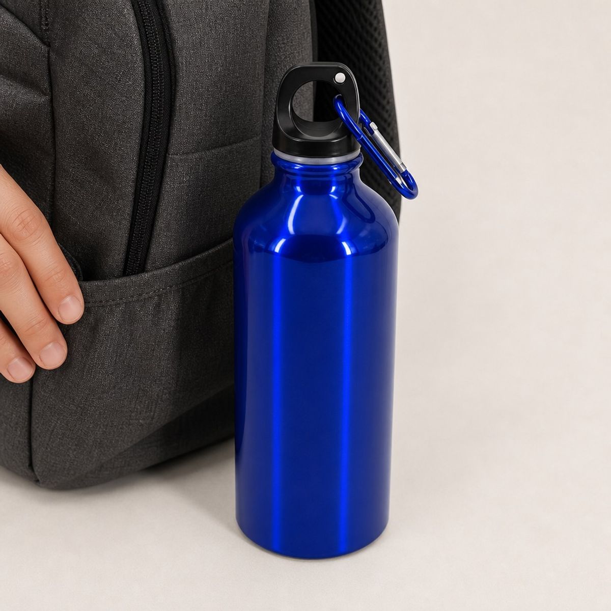 HOMESTAR - Botella Caramayola Deportiva Aluminio 500 ml - Azul