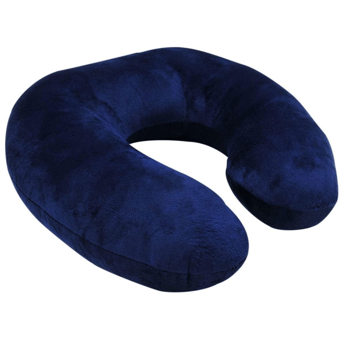 HOMESTAR - Almohada de Viaje Cuello Memory Foam 26x26 cm - Azul