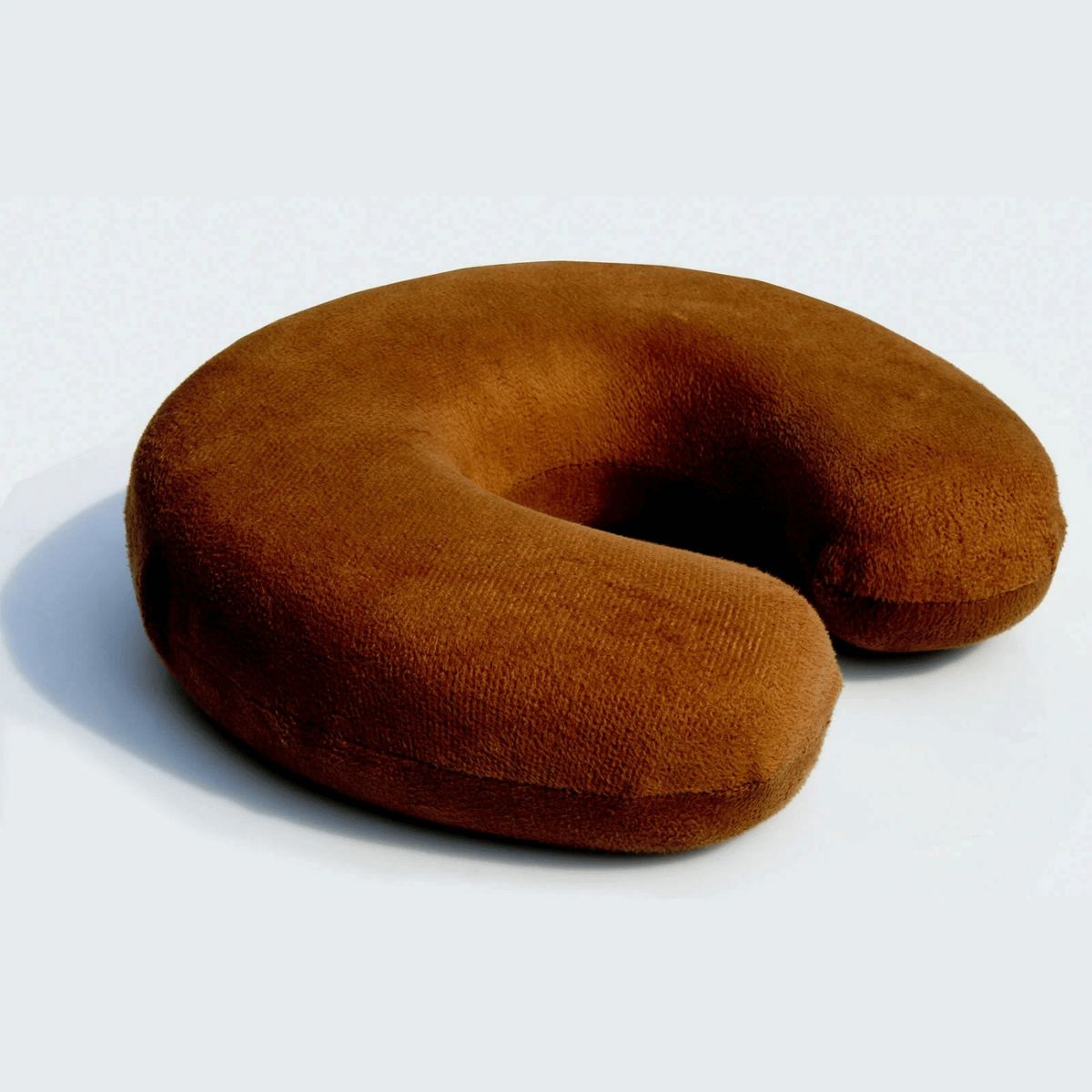 HOMESTAR - Almohada de Viaje Cuello Memory Foam 26x26 cm - Marrón