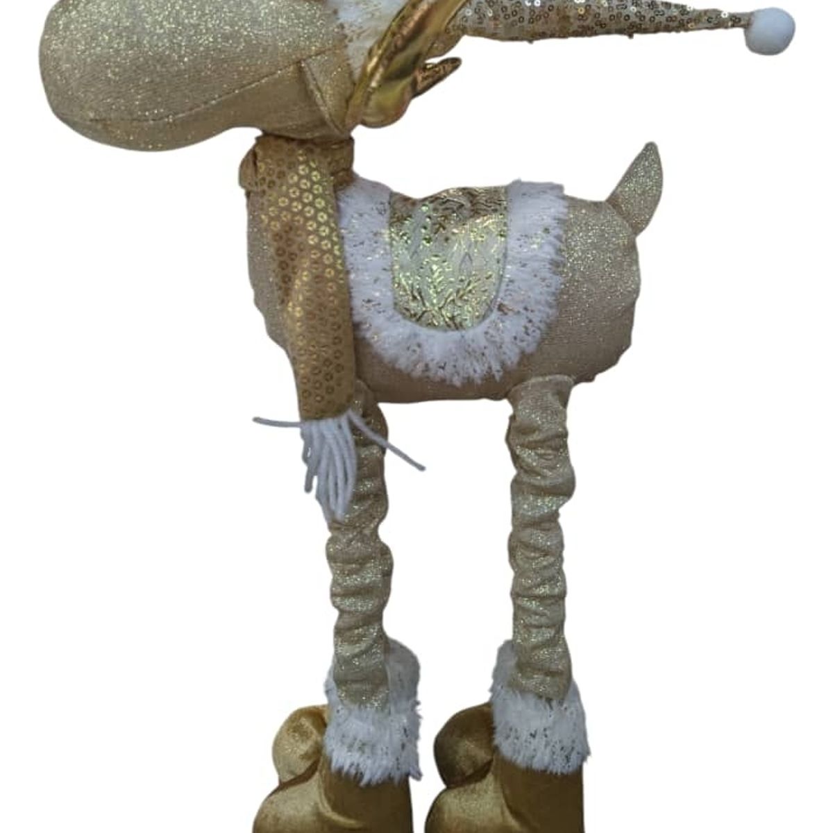 GENERICO - Mono Reno Patas Largas Dorado Adorno Navidad Dorado