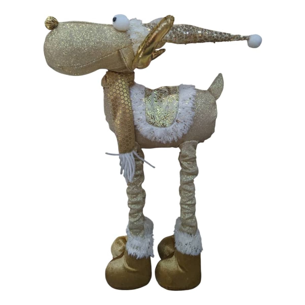 GENERICO - Mono Reno Patas Largas Dorado Adorno Navidad Dorado