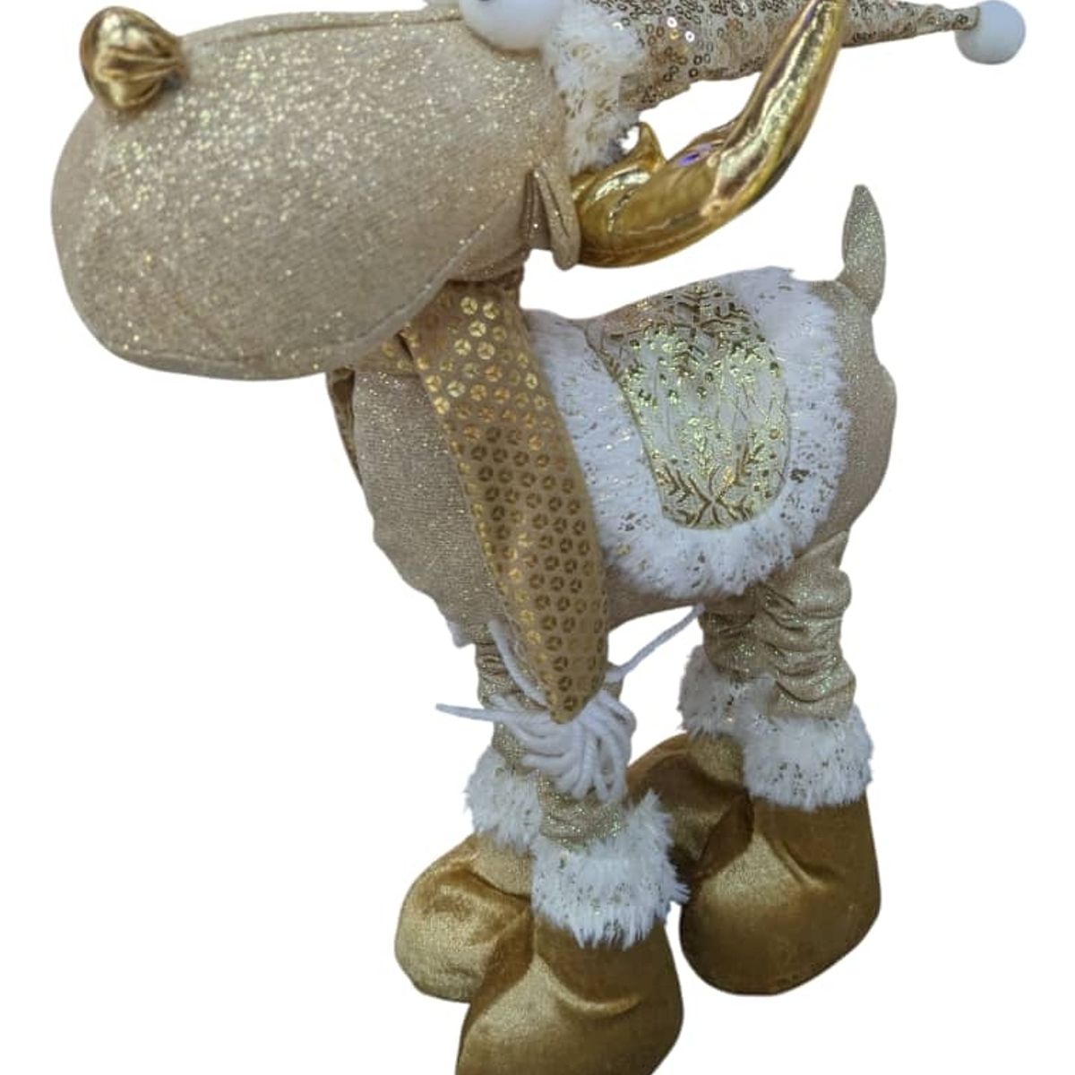 GENERICO - Mono Reno Patas Largas Dorado Adorno Navidad Dorado