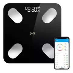 GENERICO - Balanza Pesa Digital Inteligente Bascula Medidora Grasa Negro