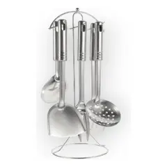 GENERICO - Set Utensilios De Cocina Acero Inoxidable Set Cocina 7pcs Plateado