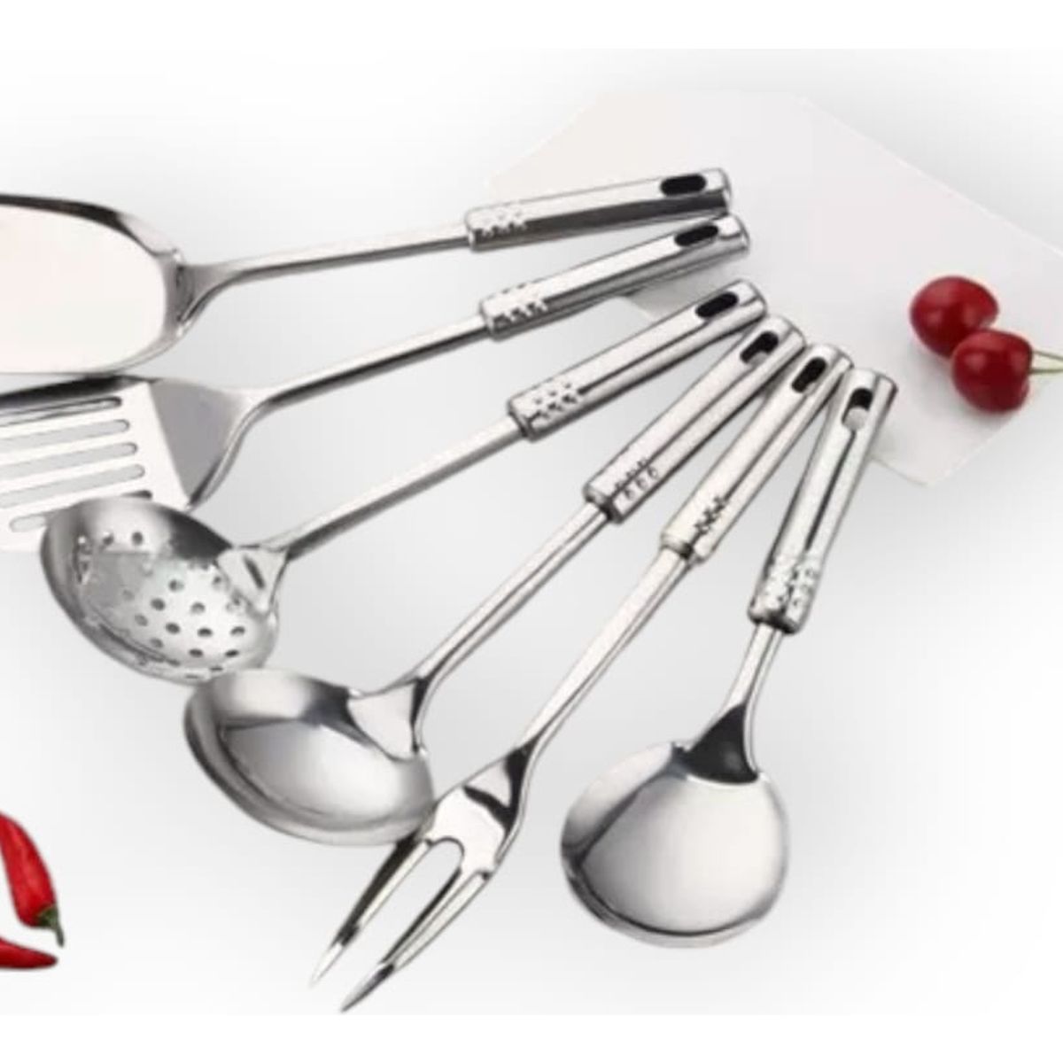 GENERICO - Set Utensilios De Cocina Acero Inoxidable Set Cocina 7pcs Plateado
