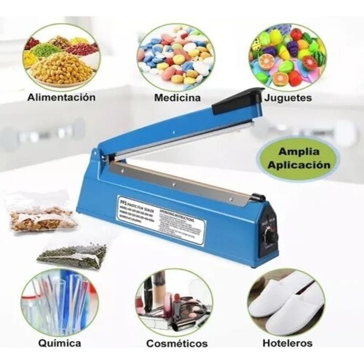 GENERICO - Sellador De Bolsas Plasticas 20cm Maquina Selladora Azul