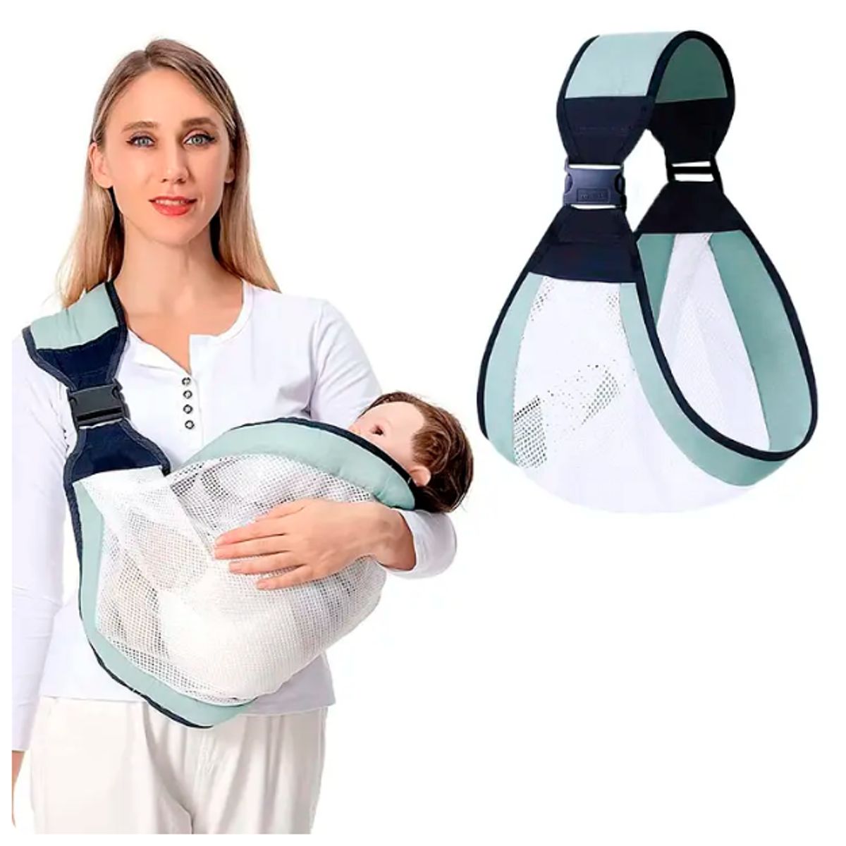 GENERICO - Fular Porta Bebe Ergonomico Ajustable Malla Suave Transpirable