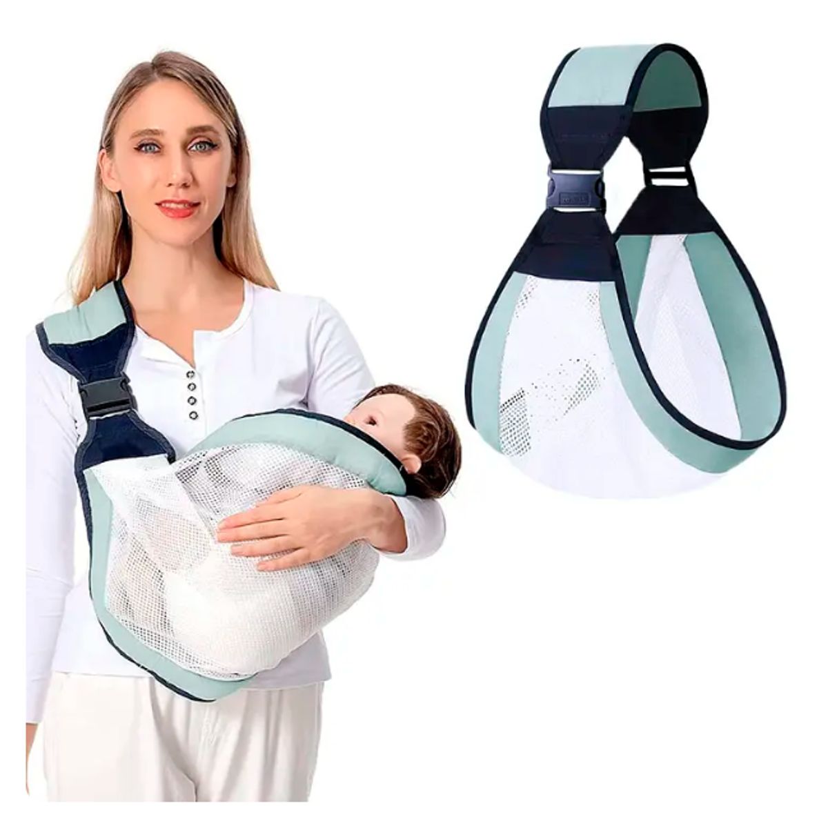 GENERICO - Fular Porta Bebe Ergonomico Ajustable Malla Suave Transpirable