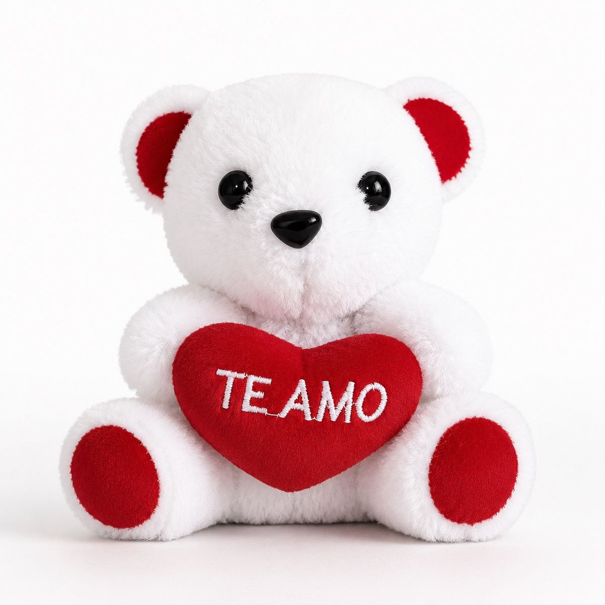 HOMESTAR - Oso de peluche blanco con corazón rojo bordado