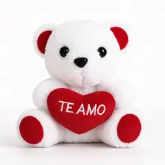 HOMESTAR - Oso de peluche blanco con corazón rojo bordado