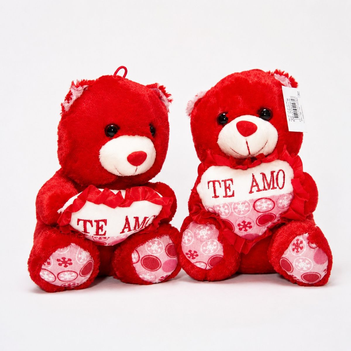 HOMESTAR - Set 2 osos de peluche rojos con corazón TE AMO