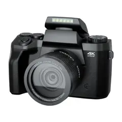 RENVMEXY - Cámara digital W5 Negro 64GB Pantalla táctil 4 pulgadas