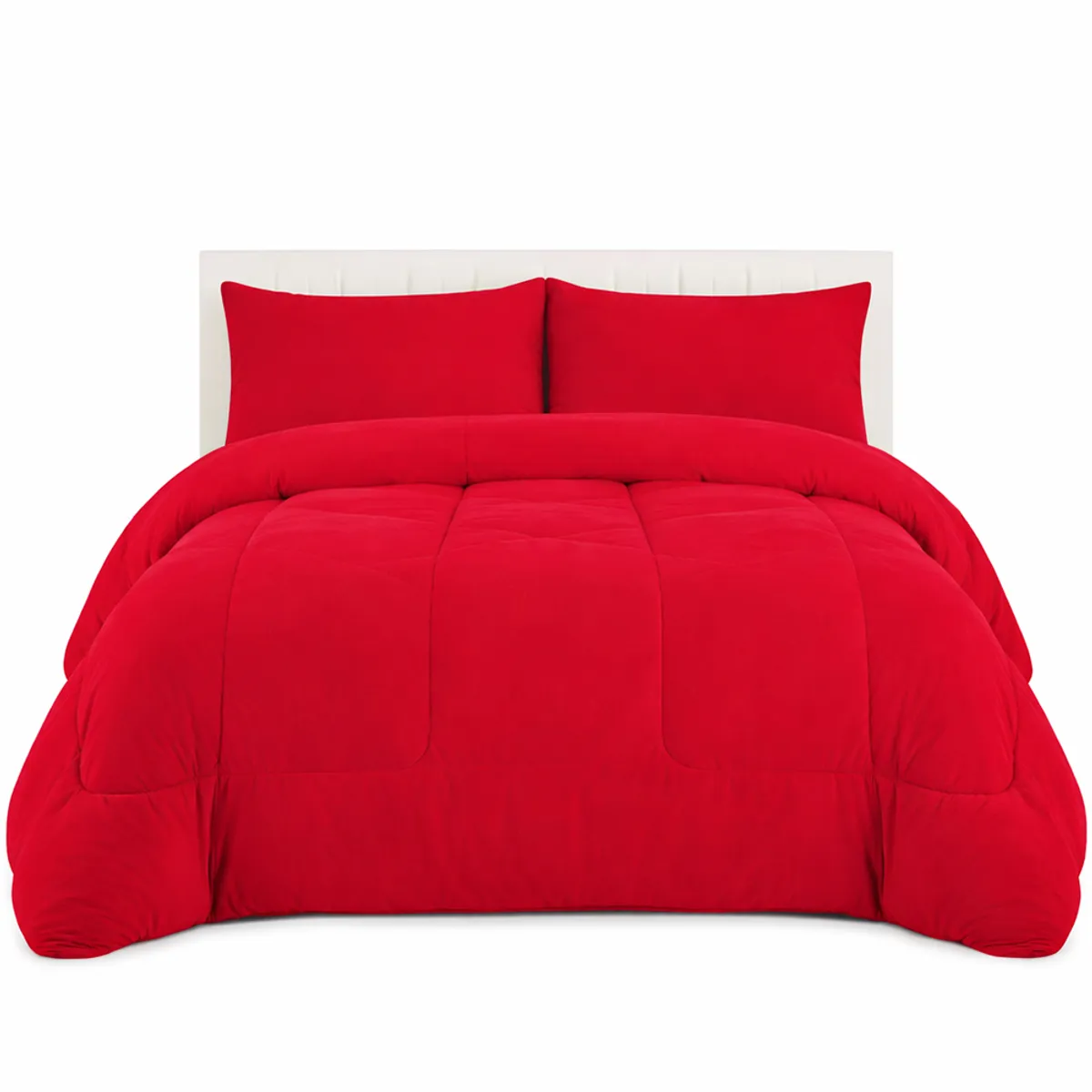 GENERICO - Cubrecama de Invierno 2 Plazas con Chiporro Plush Liso Rojo
