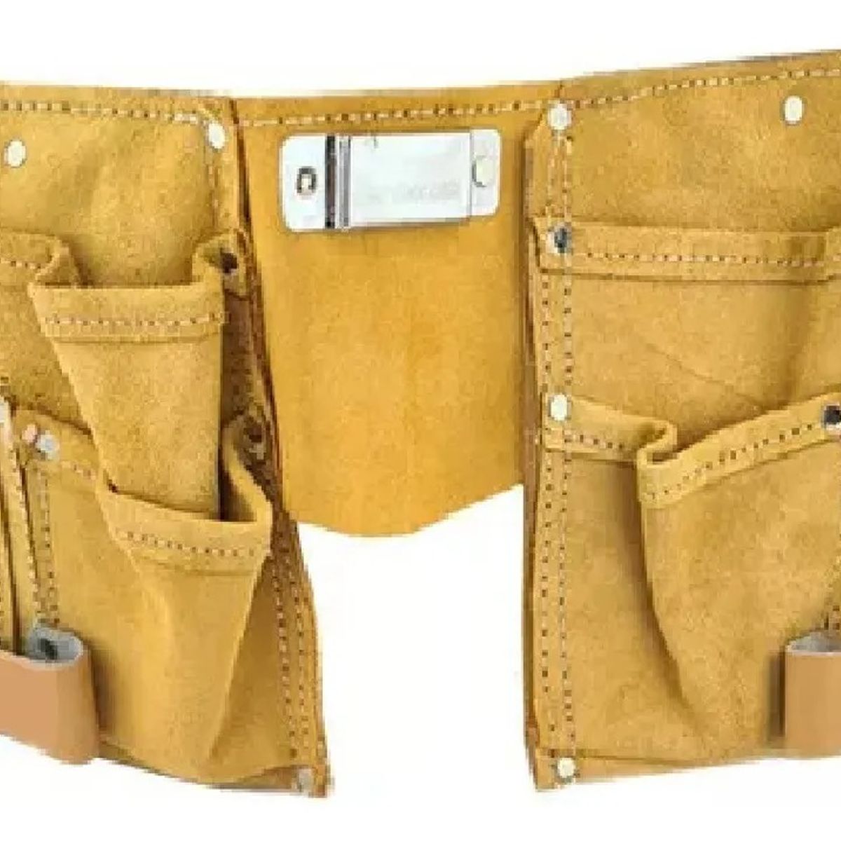 GENERICO - Cinturon Carpintero Portaherramienta Doble Cuero Color Mostaza