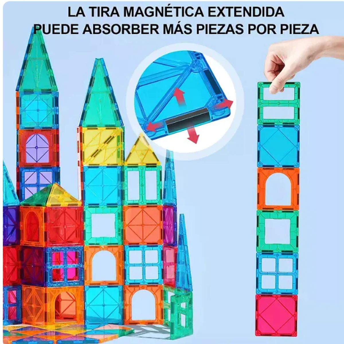 GENERICO - Bloques Magneticos 3D Niños Construccion Educativa 100 Pzs