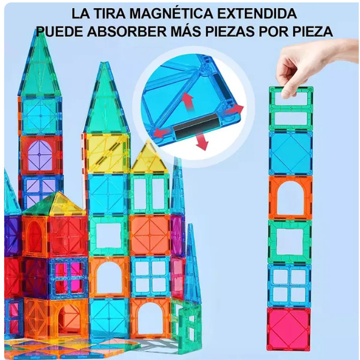 GENERICO - Bloques Magneticos 3D Niños Construccion Educativa 100 Pzs
