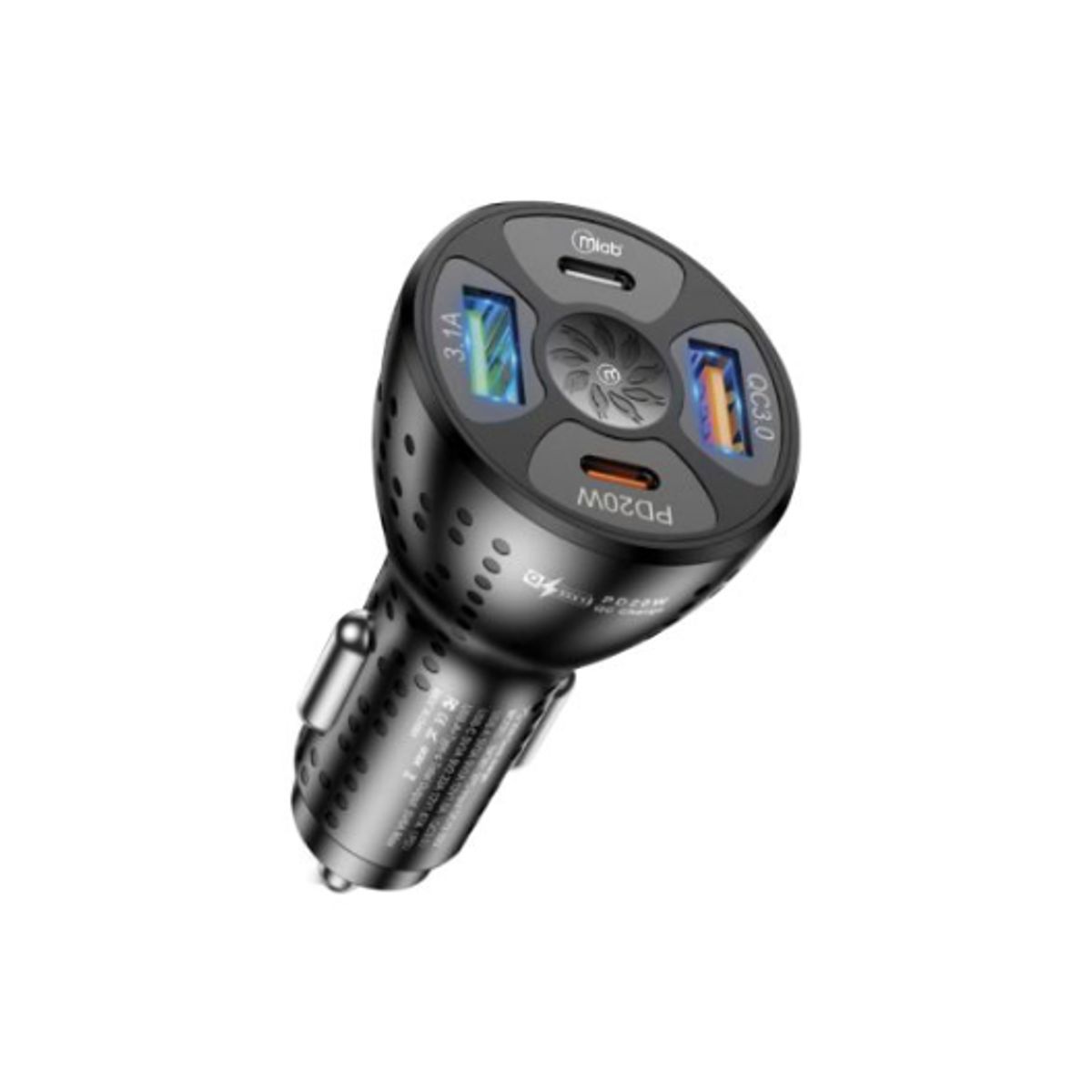 MLAB - MLAB CARGADOR 12V RAPIDO 20W 2USB QC3.0 + 2 PD BLACK