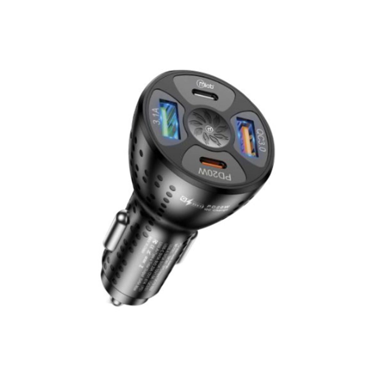 MLAB - MLAB CARGADOR 12V RAPIDO 20W 2USB QC3.0 + 2 PD BLACK
