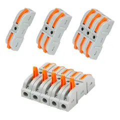 GENERICO - Set 100 Conectores De Cable Rapido Tipo Wago 1-1 Entrada Gris