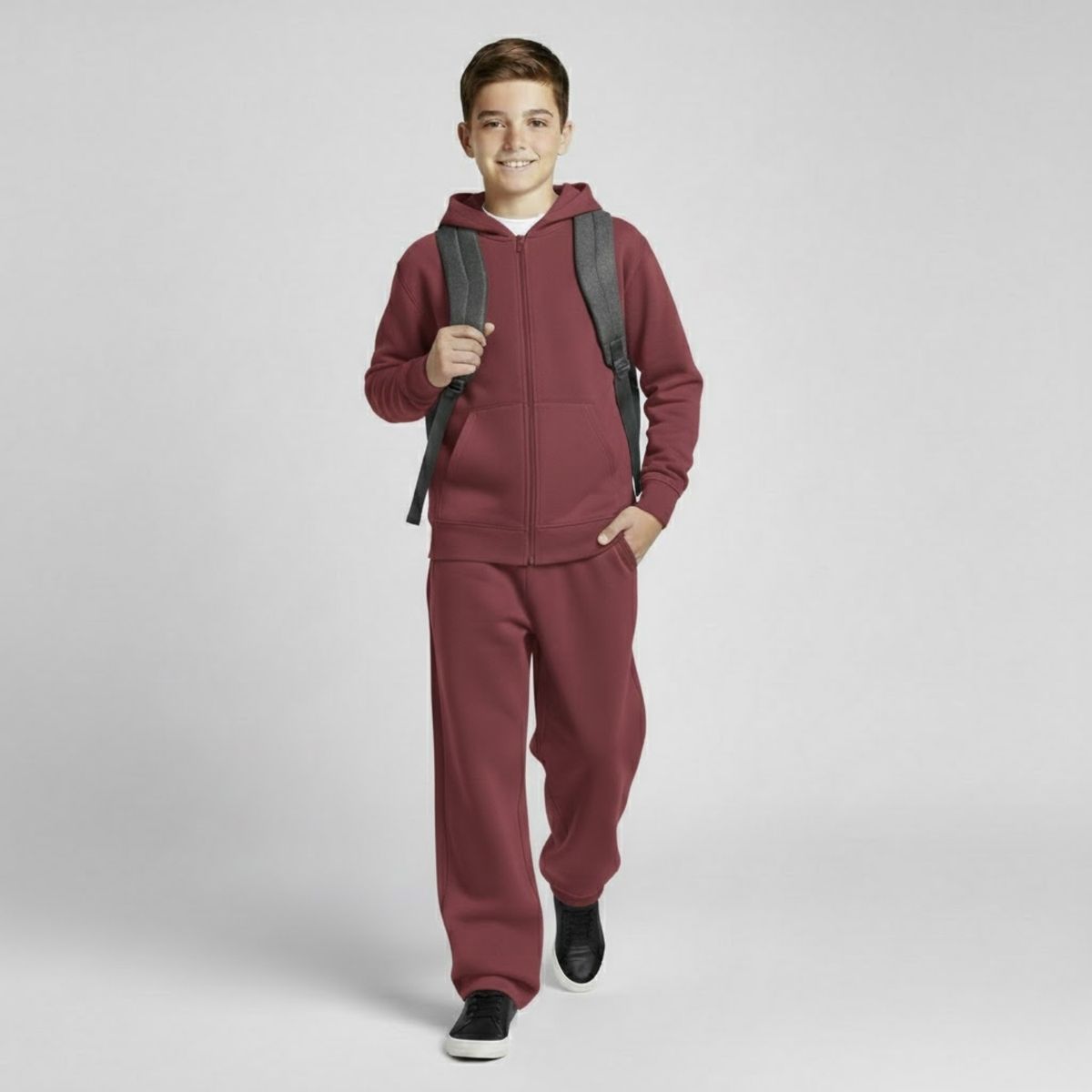 DESIGNERS - Conjunto Escolar Niño Algodón - Buzo Baggy + Polerón Cierre