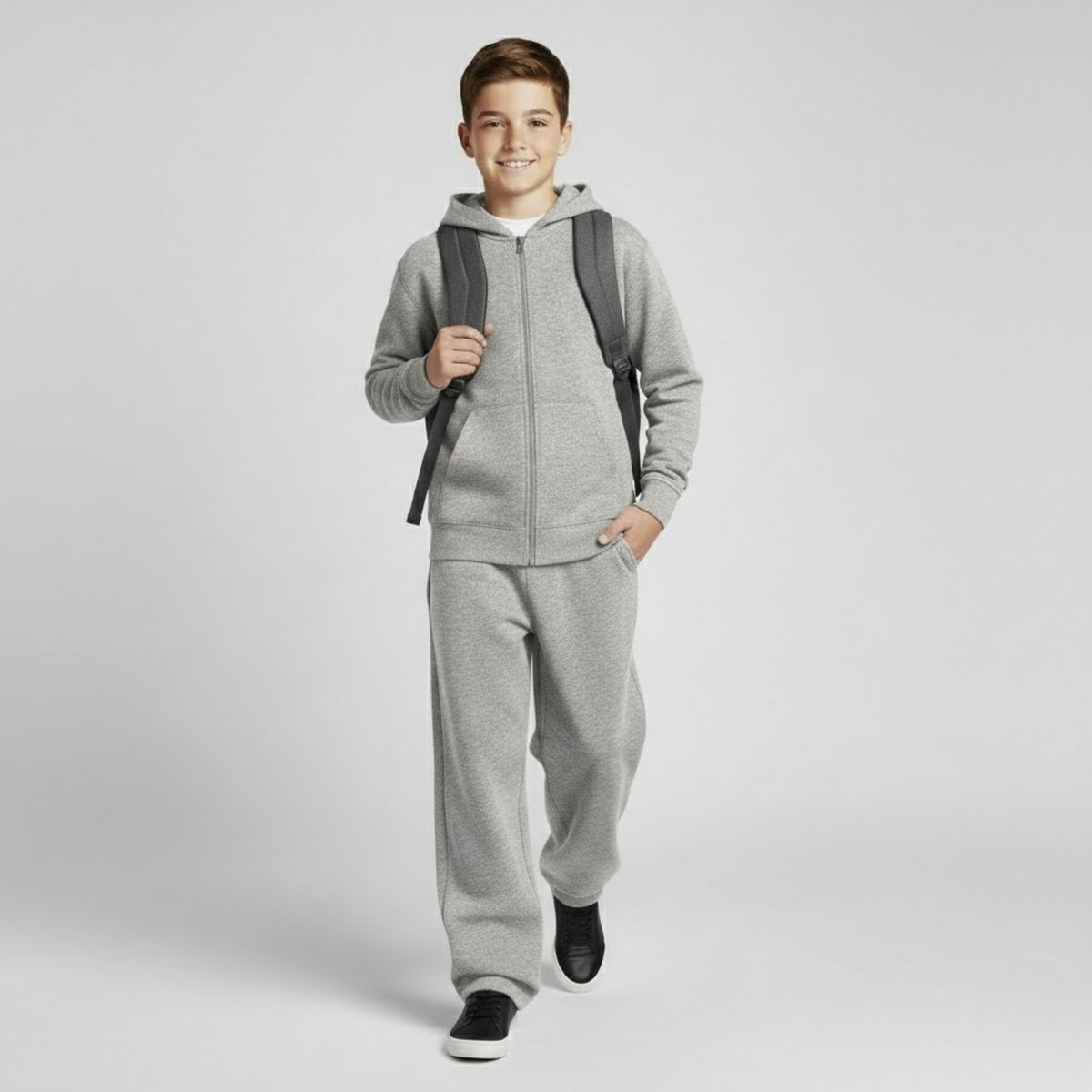 DESIGNERS - Conjunto Escolar Niño Algodón - Buzo Baggy + Polerón Cierre