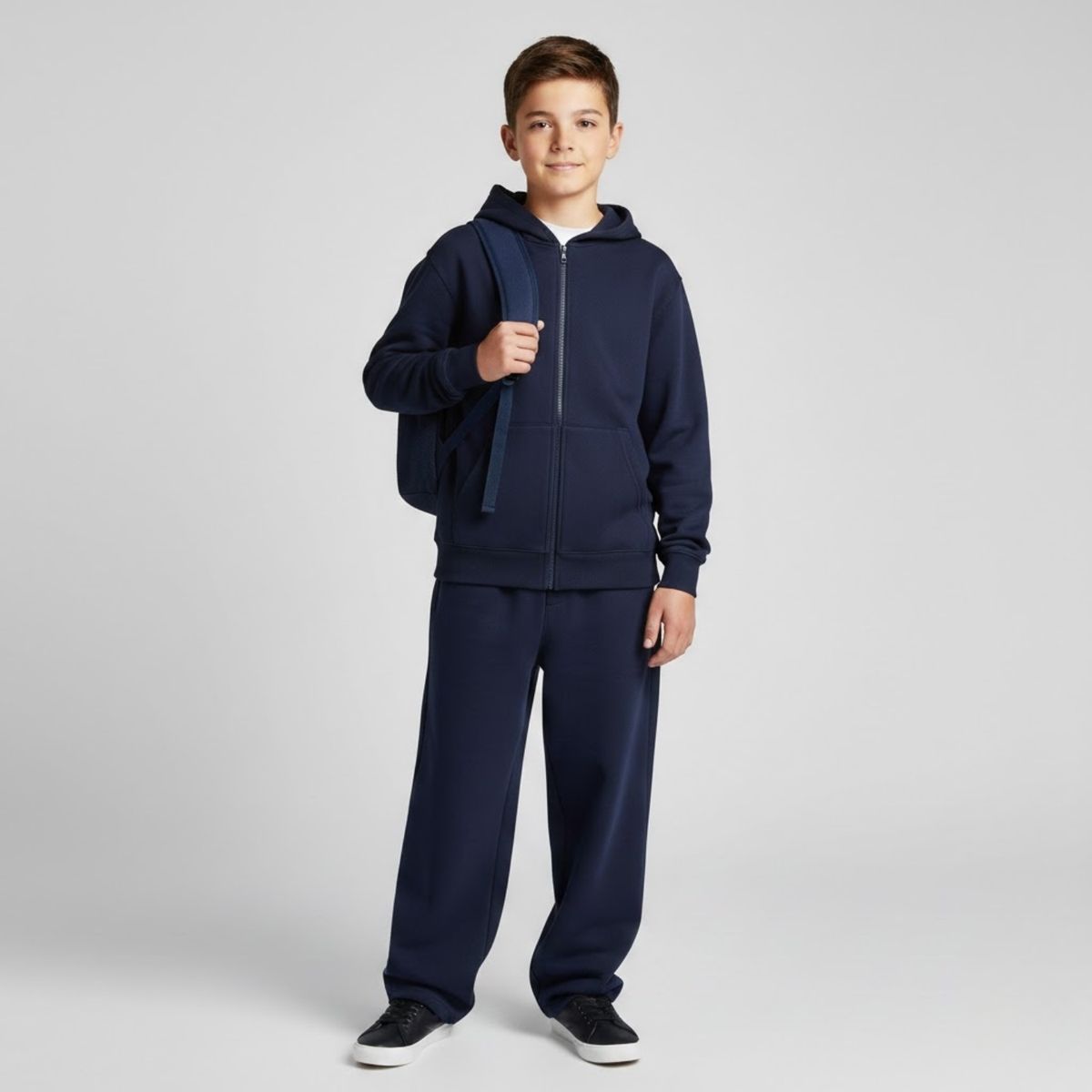 DESIGNERS - Conjunto Escolar Niño Algodón - Buzo Baggy + Polerón Cierre