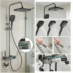 LEFORGE - Columna Ducha Moderna 4 Funciones Pantalla Digital