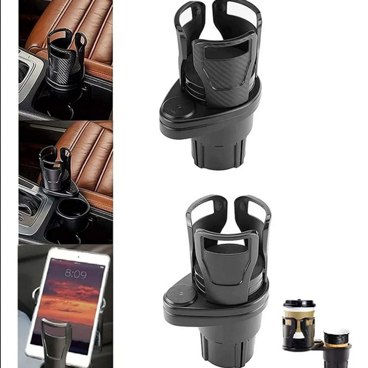 Portavasos Multifuncional Para Auto Ajustable Doble Soporte, marca GENERICO - Foto 2