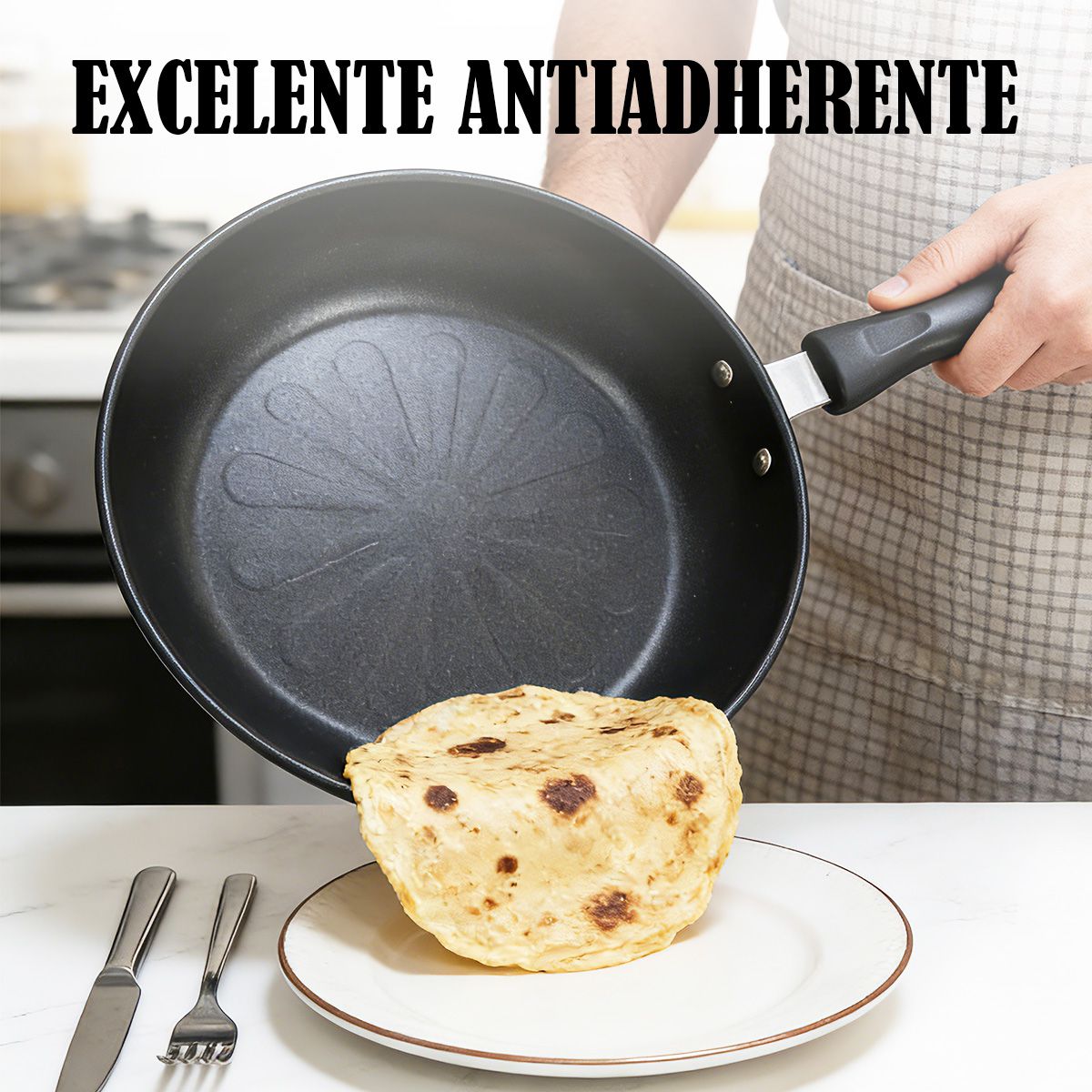 SUPERCENTER - Sarten Work Antiadherente Sartén induccion acero inoxidable 3 Piezas 20/24/26cm