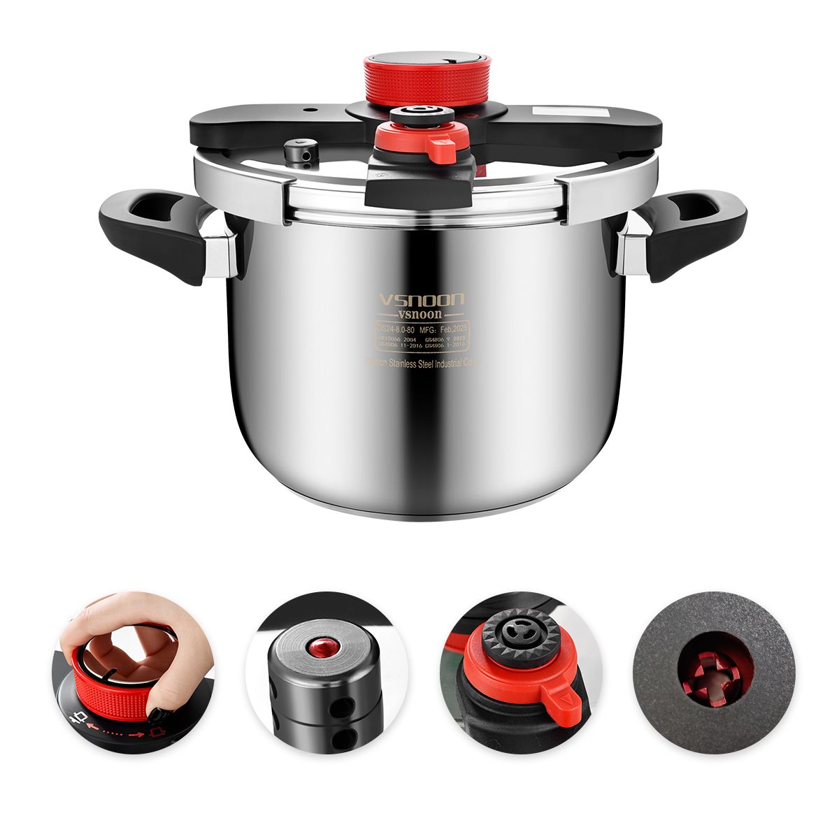 SUPERCENTER - Olla a presión Acero Inoxidable Multifuncional 8 Litros