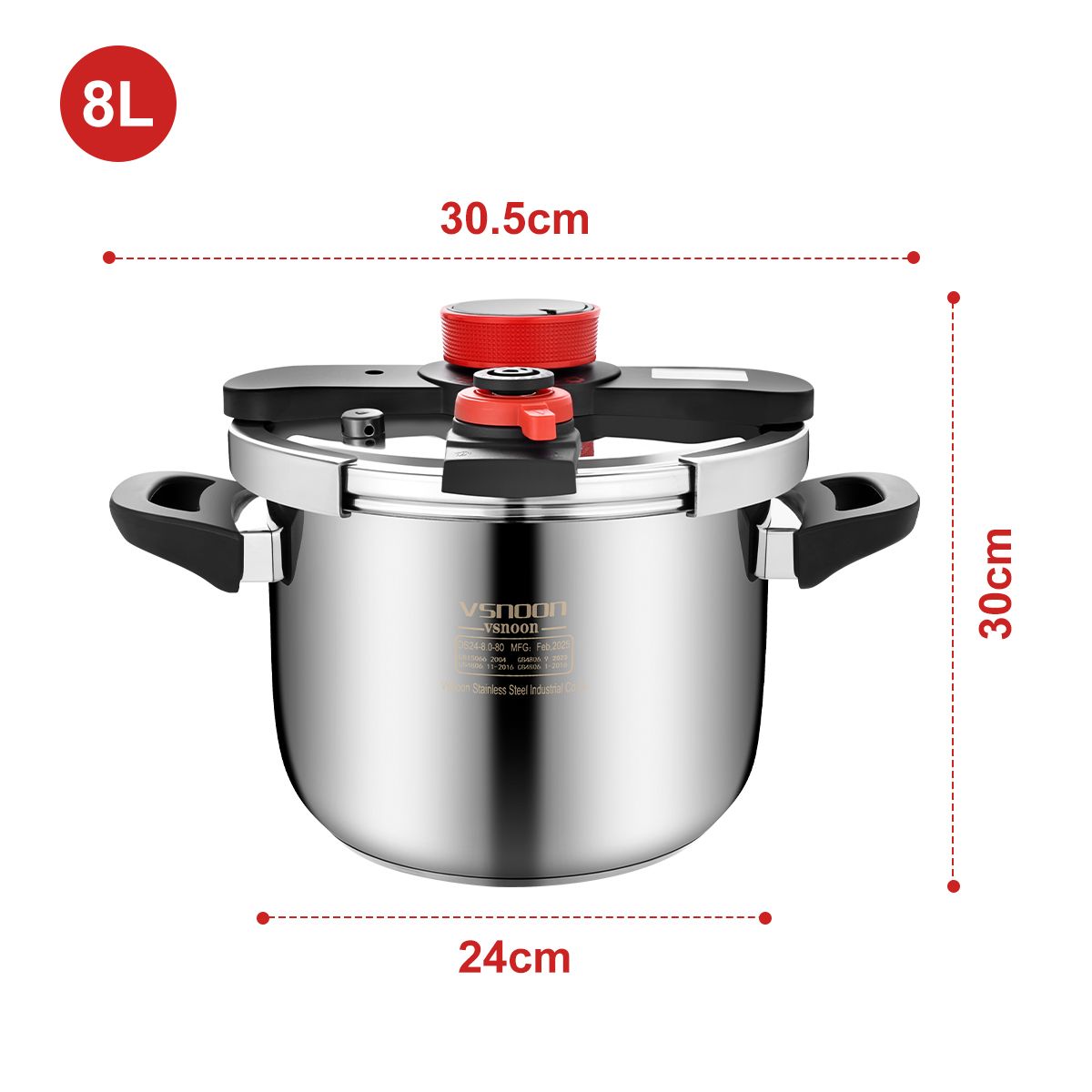 SUPERCENTER - Olla a presión Acero Inoxidable Multifuncional 8 Litros