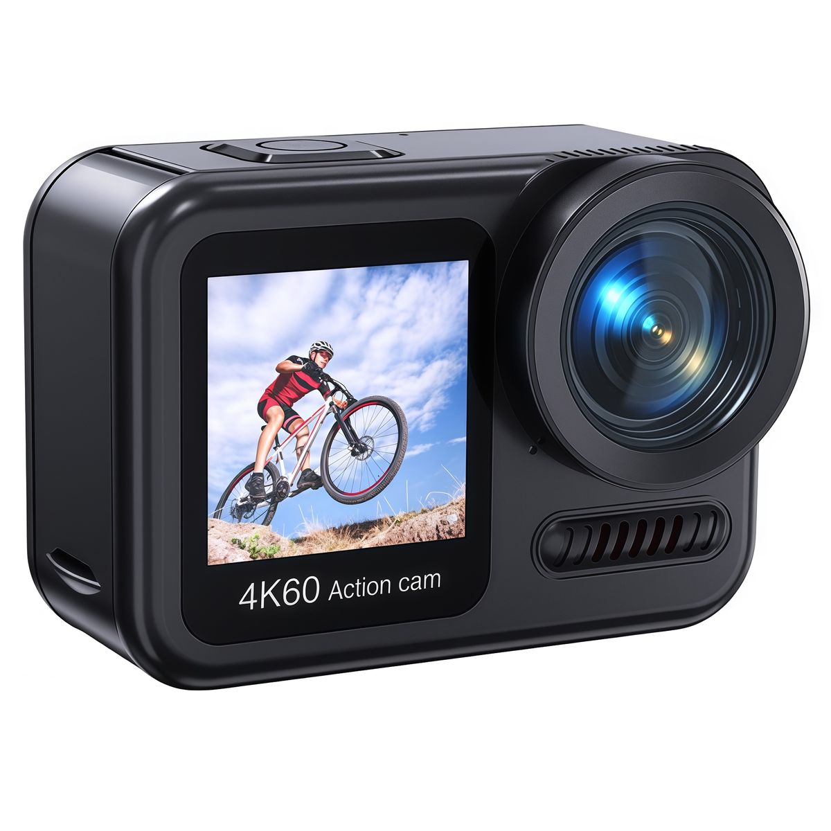 RENVMEXY - Cámara Deportiva 4K60 Impermeable IP68 - 20m Bajo Agua Doble Pantalla Estabilización