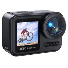 RENVMEXY - Cámara Deportiva 4K60 Impermeable IP68 - 20m Bajo Agua Doble Pantalla Estabilización