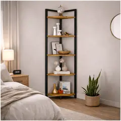 HOMER DESIGN - Librero Biblioteca Esquinero 140 De Alto Metálico Melamina