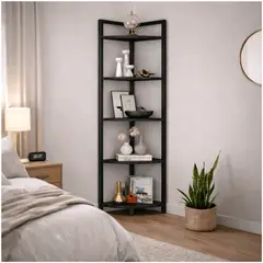 HOMER DESIGN - Librero Biblioteca Esquinero 140 De Alto Metálico Melamina