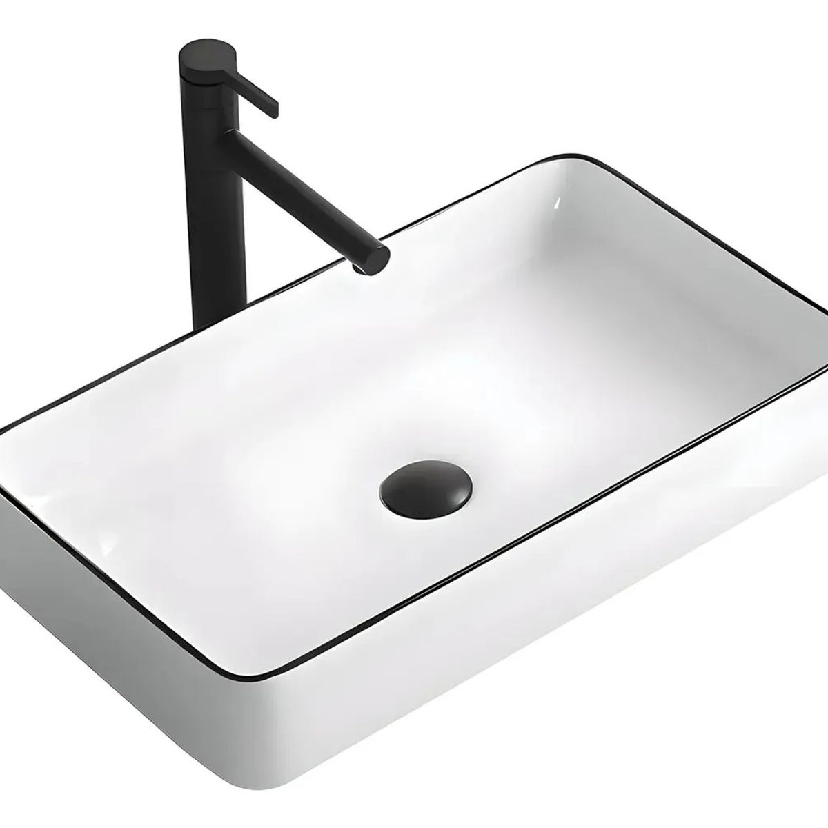 ANYHOGAR - Lavabo Para Baño Cerámico Rectangular